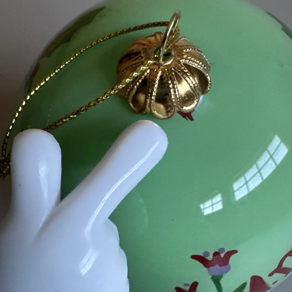 World Market Li Bien Green Woodland Gnome 2025 Glass Ball Ornament